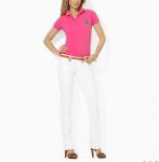 polo ralph lauren cotton t-shirt 2013 retail high collar femmes france big pony lq pink green